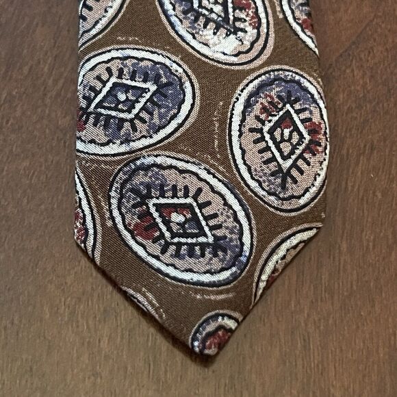 Vintage Fendi Roma Brown Hand Made 100% Silk Men’s Neck Tie Made In Italy - Picture 7 of 10